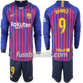 Fußballtrikots FC Barcelona Suarez 9 Kinder Heim Trikotsatz 2018-2019 Langarm